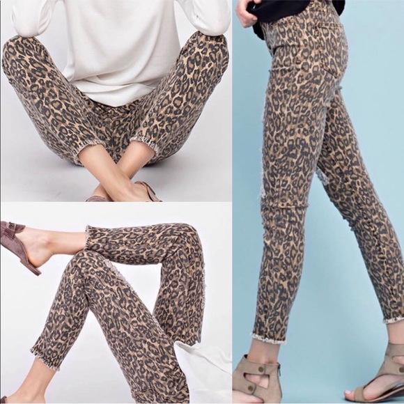 easel Pants & Jumpsuits Easel Leopard Pants Poshmark